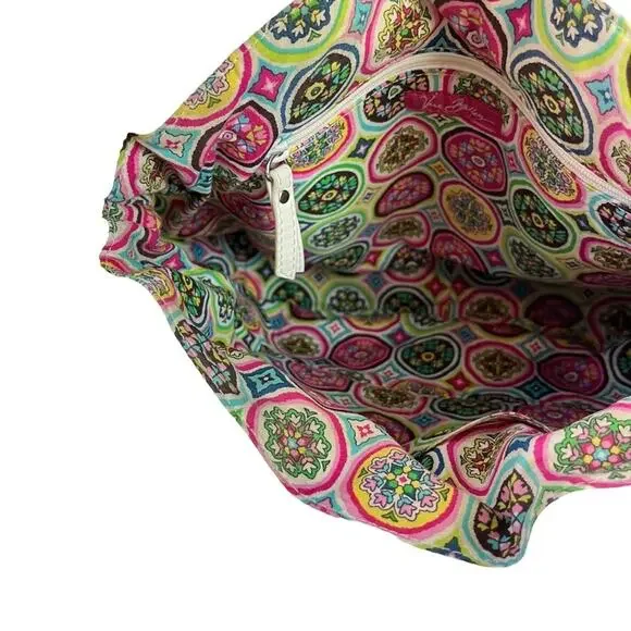 Vera Bradley Palm Beach Gardens Floral Satchel Handbag White Pink Purse Bag - Picture 15 of 16